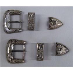 2 Silver Ranger Buckle Sets
