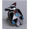 Image 1 : Vintage Zuni Inlaid ''Knifewing'' Dancer Ring