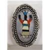 Image 1 : Zuni Silver Inlaid Ghan Dancer Ring Hallmarked