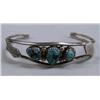 Image 1 : Navajo Bracelet Silver Turquoise by E Spencer