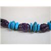 Image 3 : Southwest Necklace of Carved Amethyst &Turquoise