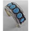 Image 1 : Native American Navajo Silver Turquoise Bracelet