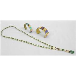 Native American Apache Beaded Necklace & Bracelets
