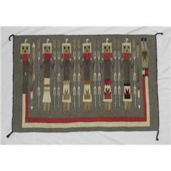 Native American Navajo Yei Rug.