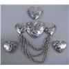 Image 1 : Silver Plate Heart Collar Pin, 3 Button Covers