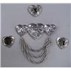 Image 2 : Silver Plate Heart Collar Pin, 3 Button Covers