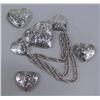 Image 3 : Silver Plate Heart Collar Pin, 3 Button Covers