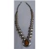 Image 1 : Sterling Silver Reversible Necklace w/Amber Pendant