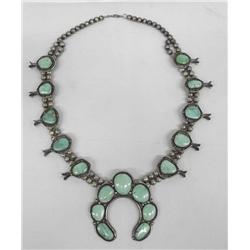 Native American Navajo Squash Blossom Necklace