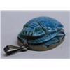 Image 1 : 1950 Egyptian Turquoise Scarab Pendant in Silver Setting