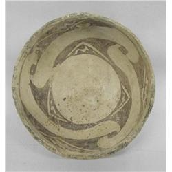 Prehistoric Mimbres Wind Pattern Negative Bowl