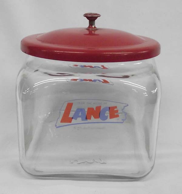Vintage Lance Glass Cracker Jar