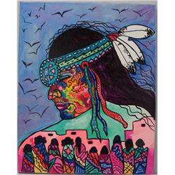 Kills Thunder Painting "Tired Warrior"