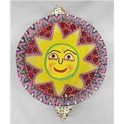 Mexican Carved Wood Bowl w/Effigy Handles