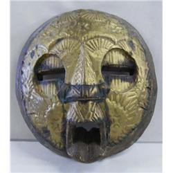 African Carved Wood & Metal Mask