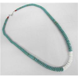 Native American Navajo Turquoise White Necklace