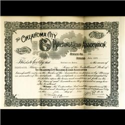 1920s Oklahoma City S&L Stock Certif. RARE (CUR-06406)