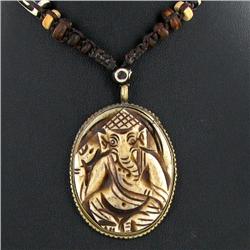 Tibet Bone Nickel Agate Elephant Choker Necklace (JEW-3248)