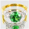 Image 1 : 19.4twc Lab Diamond/Emerald Gold Vermeil Ring (JEW-3529)