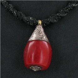 Tibet Coral bone Bead Nickel Choker Necklace (JEW-3275)