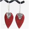 Image 1 : 25twc Red Coral Sterling Earrings (JEW-3441)