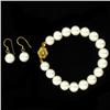 White South Sea Pearl Earring Bracelet Set (JEW-3315)