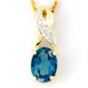 1.83ct London Blue Topaz/Diamond 9K Gold Pendant (JEW-9156X)
