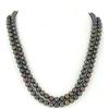 Black Saltwater Pearl 2 Strand Necklace (JEW-2592)