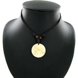 Tibet Handfcarved Bone Pendant Choker Necklace (ANT-1331)