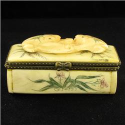 Chinese Handcarved Bone Gem Box (CLB-842)