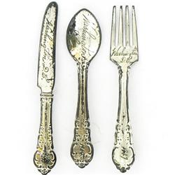 1947 Antique Washington DC Silver Plate Pin Set (CLB-821)