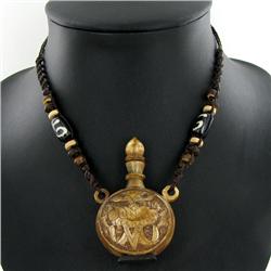 Tibet Bone Snuff Bottle Choker Necklace (JEW-3204)