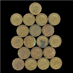 1940s Britian 3p Better Circulated 19pcs (COI-8872)