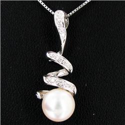 Pearl Diamond 14k Pendant Necklace (JEW-2834)