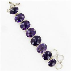 250twc Deep Purple Amethyst Sterling Bracelet (JEW-3346)