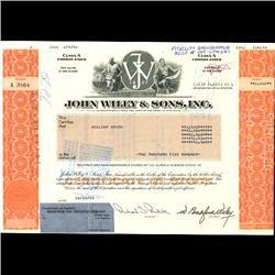 1990s John Wiley & Sons Stock Certificate Scarce Orange (COI-3405)