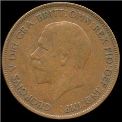 1930 British Geo V 1p XF/VF (COI-8930)