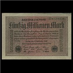1923 Germany 50m Mark Crisp Uncirculated Note (CUR-05848)