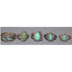FIVE NAVAJO RINGS