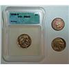 1883 Indian penny R/B  AU/BU ;1917 Buffalo nickel XF; 1938D Buffalo nickel ICG65
