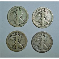1916D-17DS obv and 1921S Walker half $  all but 21S have full dates