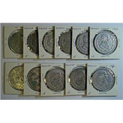 Aprox 2 oz. silver  Mexico pesos 1925-58-59-60-61-62-63-66-67-2  1968 25 peso