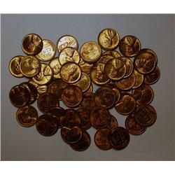 Roll(50) 1941 Lincoln pemmys.Nice red BU--a few are spotted so bid accordingly