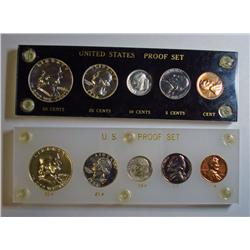 ( 2 ) 1956 U.S. Proof set protected and displayed plastic