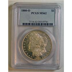 1880O Morgan $ PCGS62  GS  63 bid = $350
