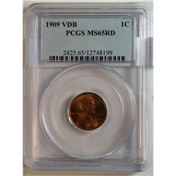 1909VDB Lincoln penny  PCGS65RD