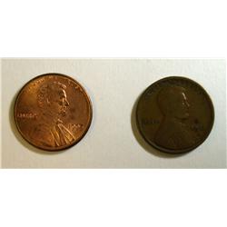1914D Lincoln penny  VG/F    couple rim bumps.Also a 1995 dbl die penny BU