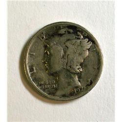 1921 Mercury dime Fine