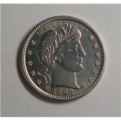 1892 quarter  a BU coin but has been wiped on obverse and hairlined