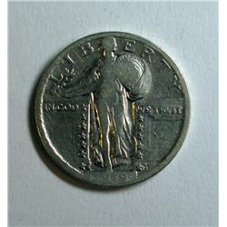 1919S quarter  Fine with typical weak date  VERY SCARCE DATE